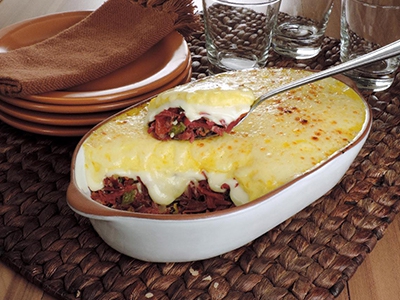 Escondidinho de Carne Seca com Mandioquinha