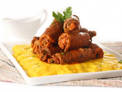 Bife rol� com bacon na press�o